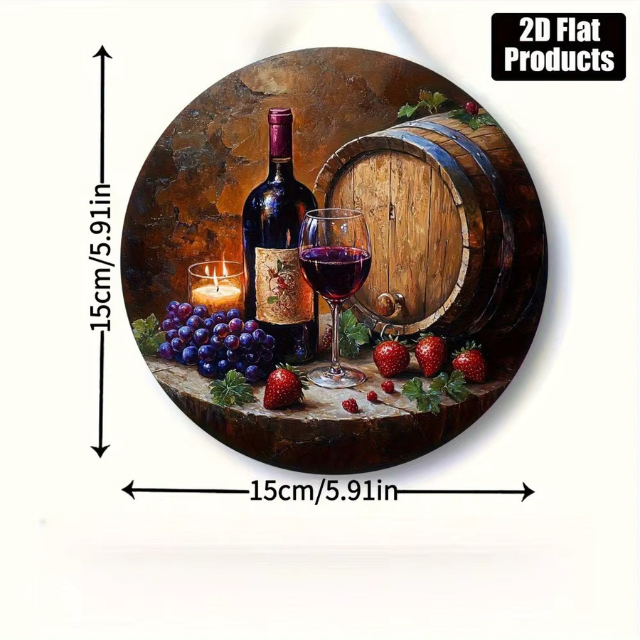 Potdemiel Wanddeko aus Glas mit floralem Wein- und Erdbeer-Motiv in Multicolour - Bild 2