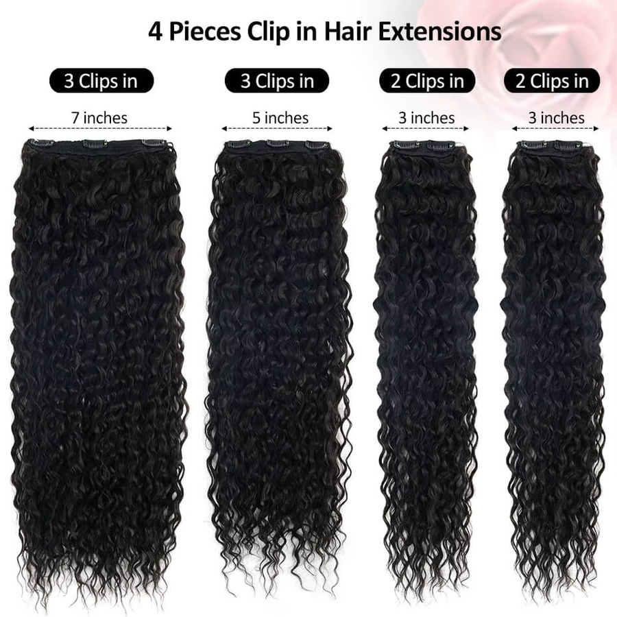 Alana beauty Clip-in Haarverlängerungen Wasserwelle, 4 Teile, 160g, Damen - Bild 3