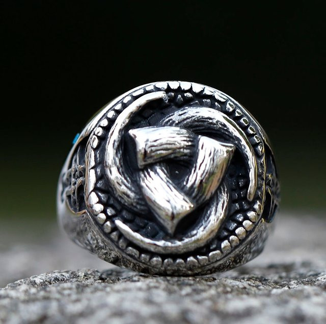 Charming Folk Ring Edelstahl, Silber, Herren - Bild 1