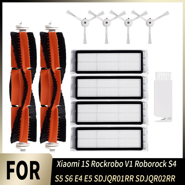 Ersatzteil-Set für Roborock S5 S6 E4 E5 sowie Xiaomi 1S und Roborock V1 mit Seitenbürsten, Hepa-Filtern und Rollenbürstenabdeckung in Multicolor - Bild 1