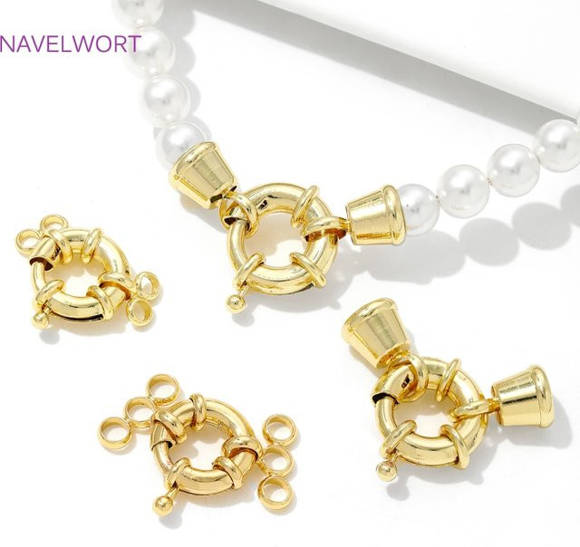 Matrosenverschlüsse, 18 Karat vergoldet, Messing, Armband-Verschlüsse - Bild 1