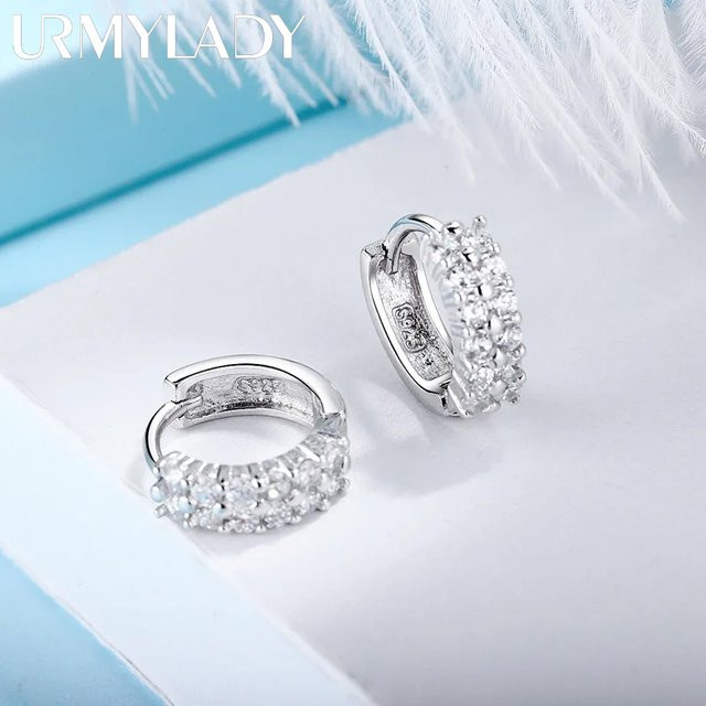 URMYLADY Ohrringe, 925 Silber, Kristall, Damen - Bild 1
