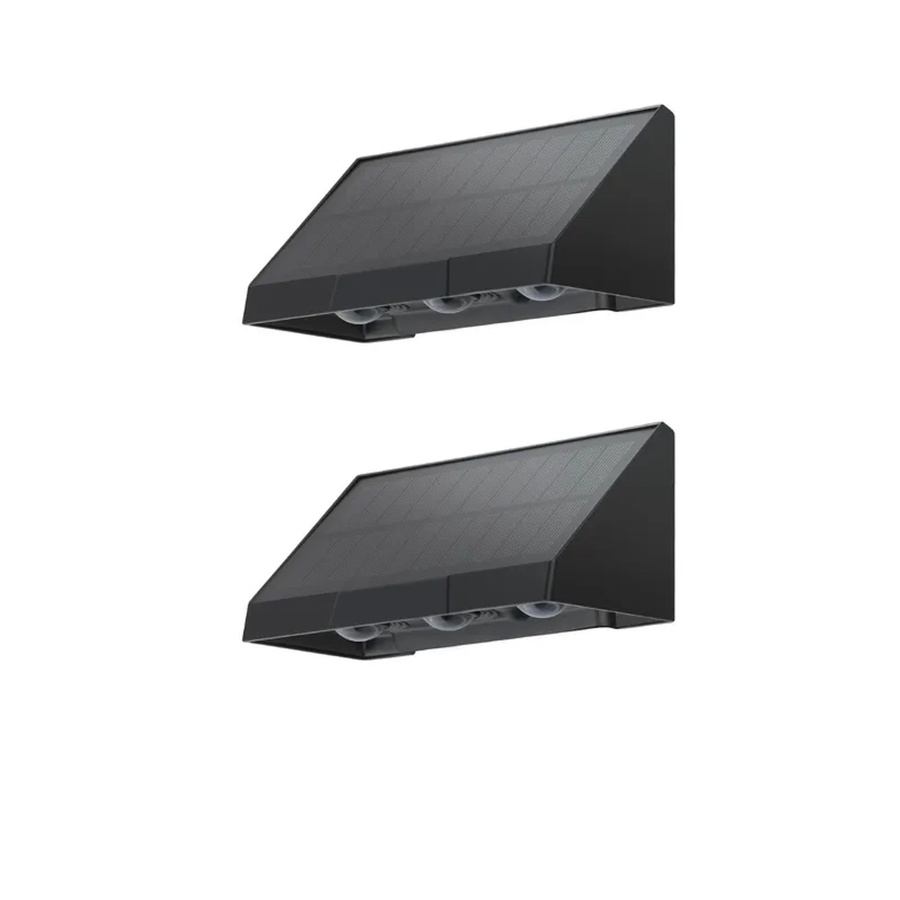 NETTLIFE Solar Außen-Wandleuchte L14 Schwarz 2er-Set mit Bewegungsmelder aus Kunststoff - Bild 2