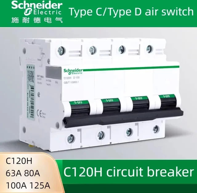 Schneider Electric Luftschalter C120H Hochstrom-Leistungsschalter Typ C oder Typ D in Weiß - Bild 1