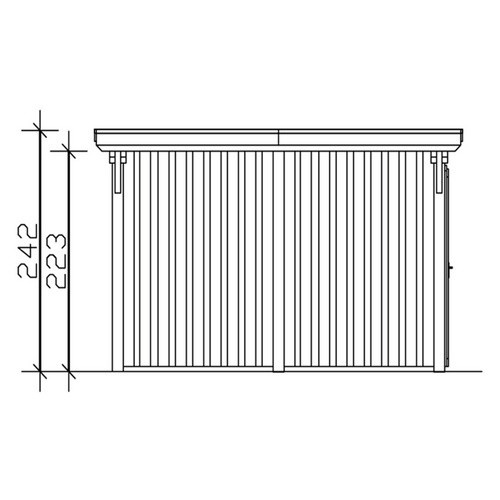 Skan Holz Einzelcarport Emsland aus Leimholz mit Abstellraum, Farbe: Weiß, B/T: 404 x 846 cm, Firsthöhe: 242 cm - Bild 3