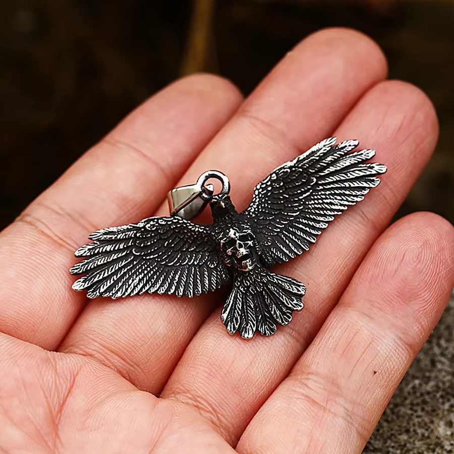 NORTHMAN Halskette, Schädel Anhänger, Edelstahl, Silber, Unisex - Bild 3