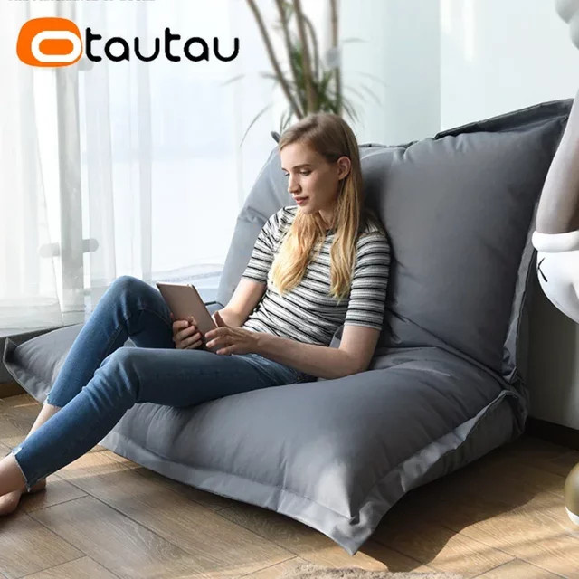 OTAUTAU Sitzsackbezug für Outdoor und Home in Grau, B/T/H: 180 x 140 cm - Bild 1