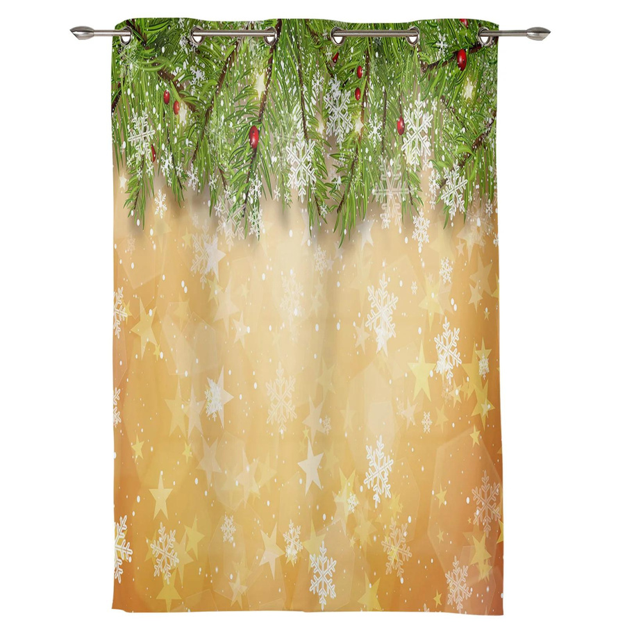 Weihnachts Vorhang mit Schneeflocken-Design von Household supplies MH, halbtransparent, Breite: 135 cm, Höhe: 60 cm - Bild 1