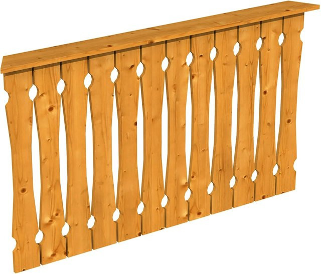 Skan Holz Balkonschalung Brüstung aus Fichte und Eiche in Eiche hell, B: 150 cm, H: 96 cm - Bild 1