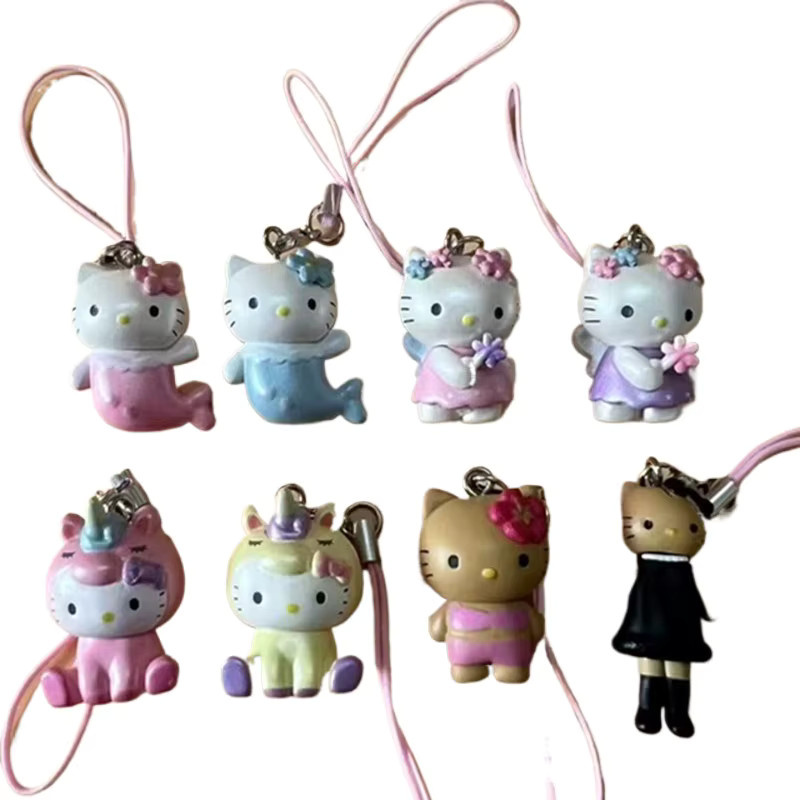 Sanrio KT Cat Fantasy Meerjungfrauen-Handykette, Mini-Puppe, Schlüsselanhänger - Bild 4