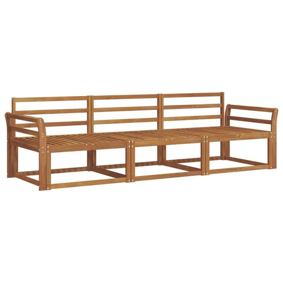 vidaXL Outdoor-Sofagarnitur 3-teilig aus Massivholz Akazie in Braun - Bild 2
