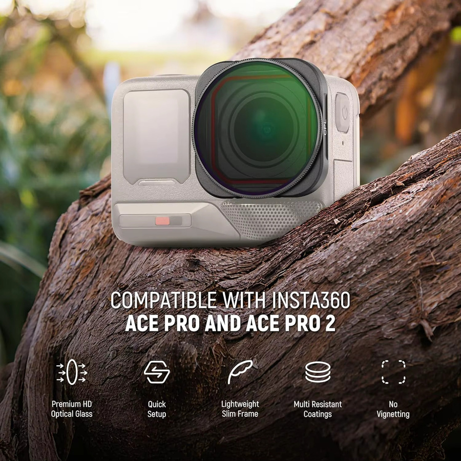 NEEWER CPL-Filter für Insta360 Ace Pro und Ace Pro 2, aufsteckbar, HD-optisches Glas, Schwarz - Bild 2