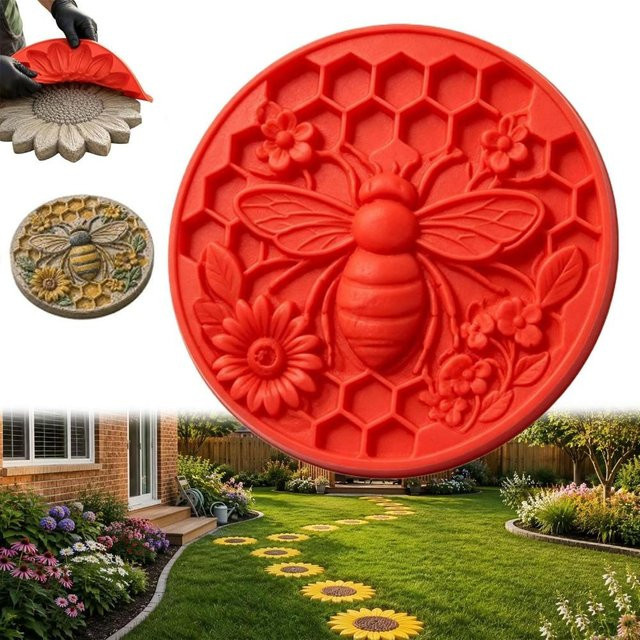 CDtaiheng Silikon Trittsteinform Sonnenblume Motiv für Gehwegpflaster in Rot - Bild 1