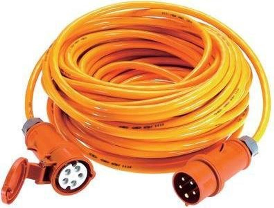 AS Schwabe Strom Verlängerungskabel 16A Orange 10,00 m H07BQ-F 5G 2,5mm² mit Phasenwender - Bild 2