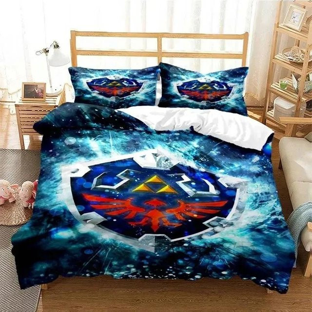 Lodestar Bettwäsche-Set Zelda Motiv mit Bettbezug und Kissenbezügen, Mikrofaser, Mehrfarbig, B/H: 135 x 200 cm - Bild 1