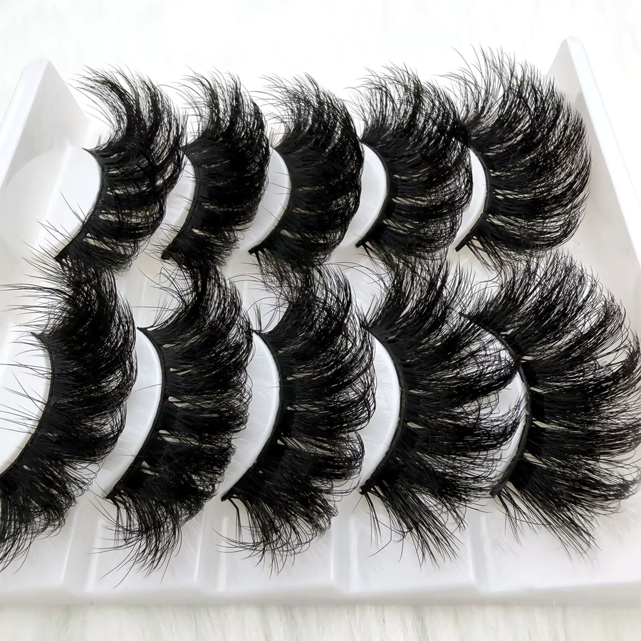 JIEFUXIN Künstliche Wimpern, Black, 5 Paar, Unisex - Bild 5