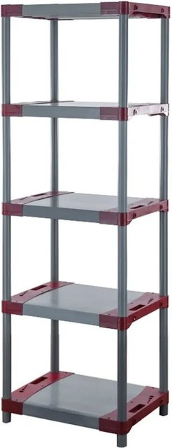 PROREGAL Kunststoffregal Big Grey Bear in Grau/Rot, H x B x T: 180 x 70 x 46 cm - Bild 1