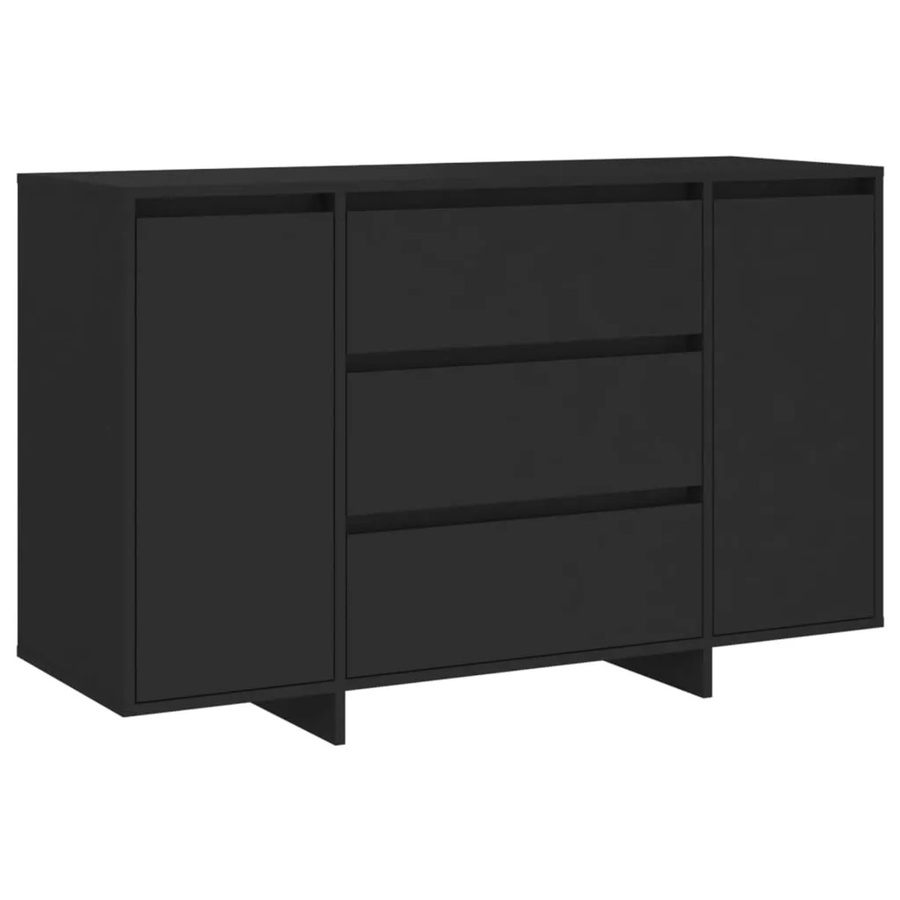 vidaXL Sideboard modern in Schwarz mit 3 Schubladen aus Holzwerkstoff, B/T/H: 120 x 41 x 75 cm - Bild 2