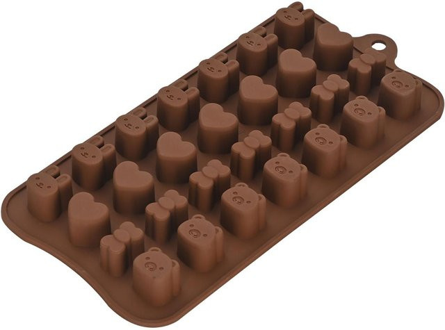 Fishine Silikon Schokoladenform Herzform für Eiswürfel Gelee und Pudding Schwarz - Bild 1