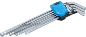 BGS Winkelschlüssel-Satz extra lang Innensechskant mit Kugelkopf, 9-teilig, Silber, 1,5 - 10 mm - Bild 1