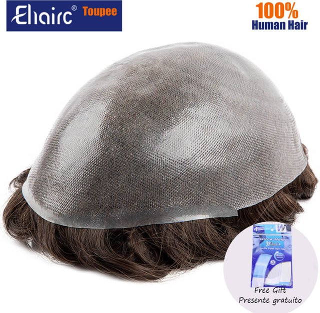EHairc Herrenhaarprothese, 100 % indisches Echthaar, 6" - Bild 1