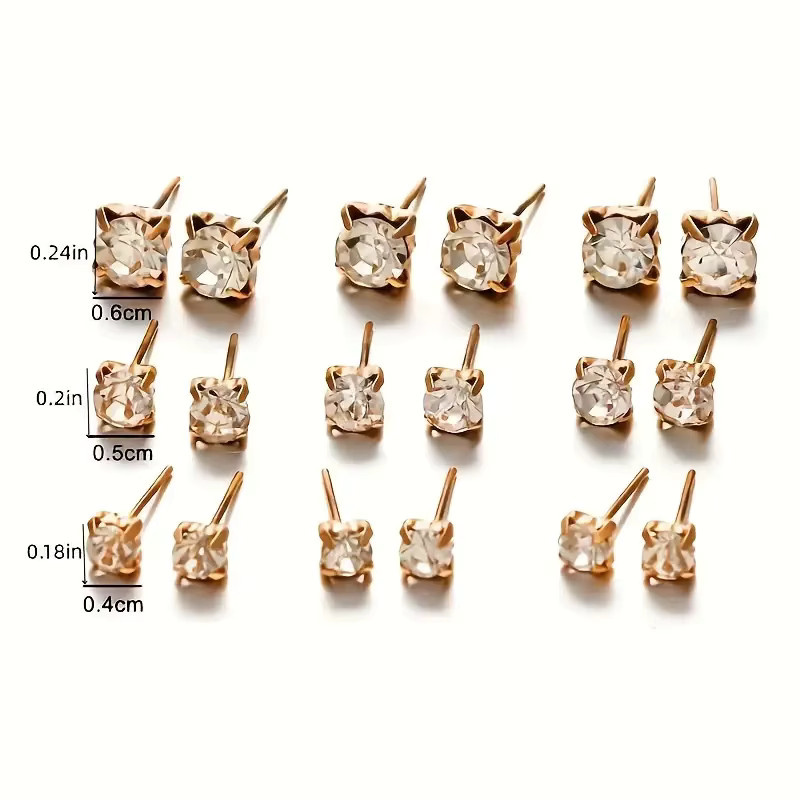 HONGTU BOBY JEWELRY Ohrstecker, Strass besetzt, Damen - Bild 3