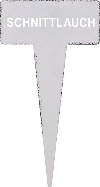 Kräuterstecker Schnittlauch aus Metall in Weiß, Höhe: 15 cm - Bild 1