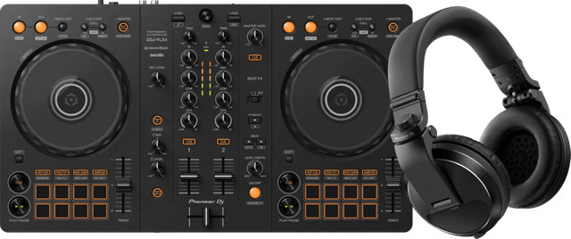 Pioneer DJ DDJ-FLX4 DJ-Controller und Pioneer DJ HDJ-X5 Kopfhörer Set in Schwarz - Bild 1