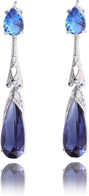 Lucky Star Jewelry Ohrringe, Silber, Zirkonia, Damen, Rot Blau - Bild 1