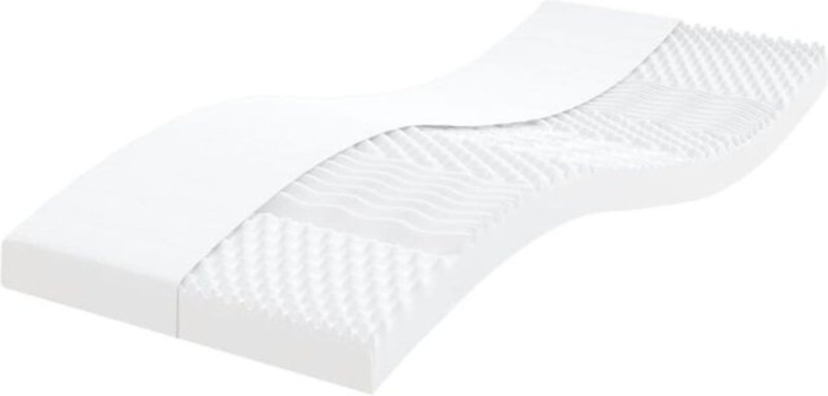 7-Zonen Schaumstoffmatratze vidaxl in Weiß mit Härtegrad 20 und ILD 10, B/T: 100 x 200 cm - Bild 1