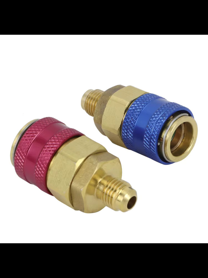 DOACT 2er-Set Auto Luft Schnellkupplungs-Adapter für R134A, Rot und Blau, High-Low-Seite Umwandlungsstecker - Bild 3