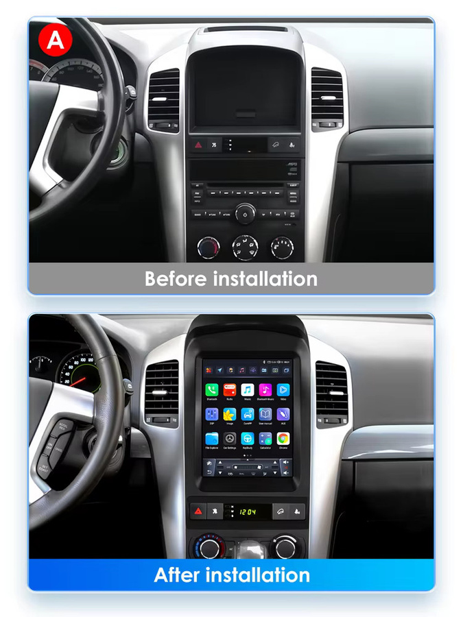 OSSURET Wireless Carplay Android 14 Autoradio für Chevrolet Captiva Sport 2006-2012 mit 9,7 Zoll Bildschirm, Bluetooth und 360 Kamera in Schwarz - Bild 4