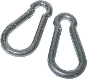 Hasenbein Karabinerhaken verzinkt silber B/H: 10 x 100 mm - Bild 1