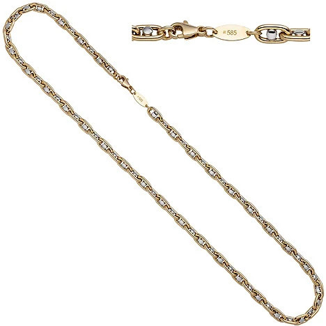 Colfem Halskette 585 Gelbgold, Weißgold, bicolor, 55 cm, Unisex - Bild 1
