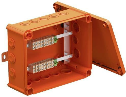 OBO Bettermann Abzweigkasten mit Schraubklemmen, halogenfrei, orange, B: 19,0 cm, L: 24,0 cm - Bild 1