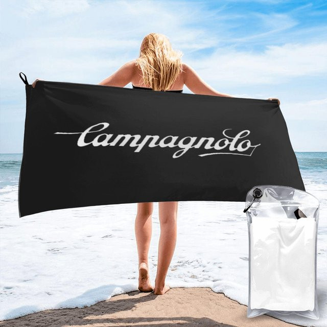 Campagnolo Strandtuch aus weicher Mikrofaser, schnelltrocknend und saugfähig, Farbe: Schwarz, B x H: 70 x 140 cm - Bild 1