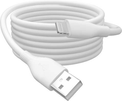 Digitus USB 2.0 Ladekabel USB-A auf Lightning in Weiß, hochflexibles Silikon-Kabel, 2,00 m - Bild 1