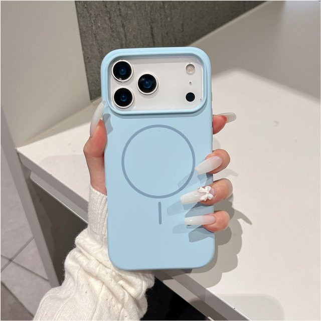 szHAIyu Magnetische Slim Handyhülle aus flüssigem Silikon für Apple iPhone 13 14 15 16 17 Pro Max Plus Air mit MagSafe Kompatibilität in Gelb - Bild 1