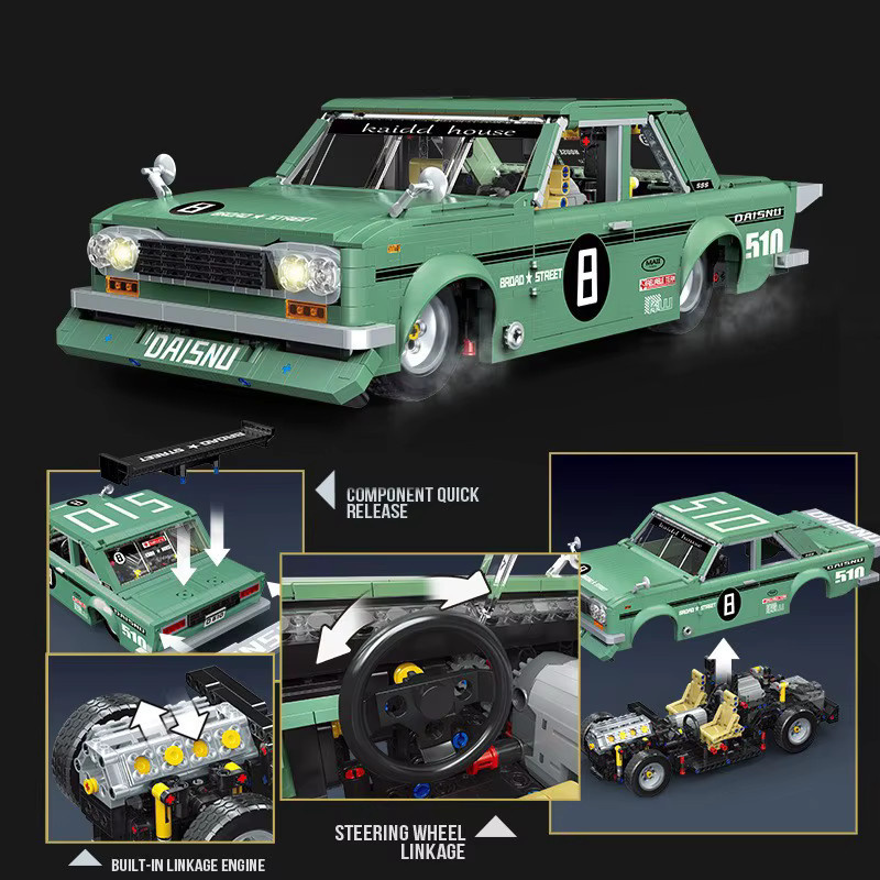 GUCAA Klassische Sportwagen Datsun, Bausteine Modell, 1976 Teile - Bild 2