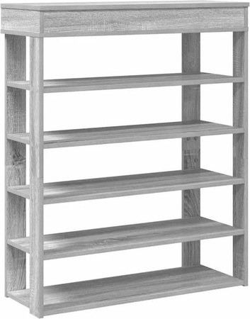 vidaXL Schuhregal Grau Sonoma aus Holzwerkstoff B/T/H: 80 x 30 x 98 cm