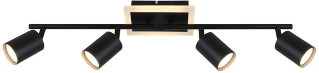 Pocoline LED-Spot Akshan Deckenleuchte aus Metall in Schwarz mit 4 Brennstellen, Breite: 73 cm, Höhe: 10 cm - Bild 1