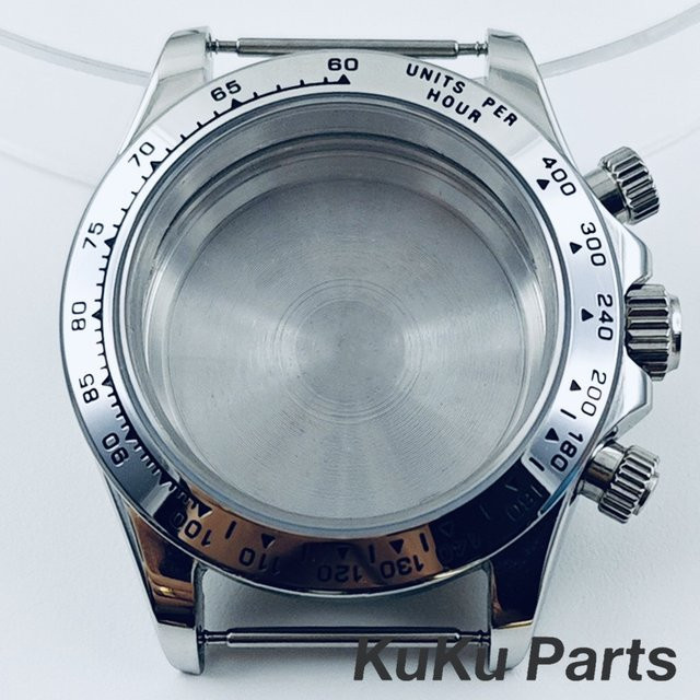 HUANXIAO Uhrenzubehör, Stahlgehäuse, Silber, 40 mm, Herren - Bild 1