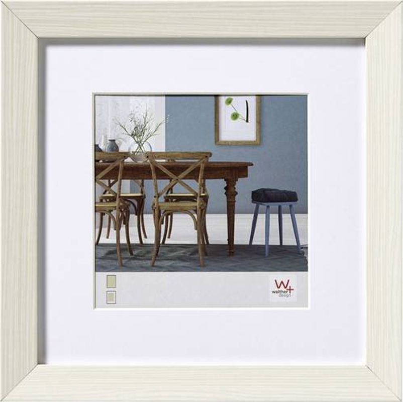 Walther Design Bilderrahmen Weiß mit Passepartout und entspiegeltem Glas, B/H: 40 x 40 cm - Bild 1