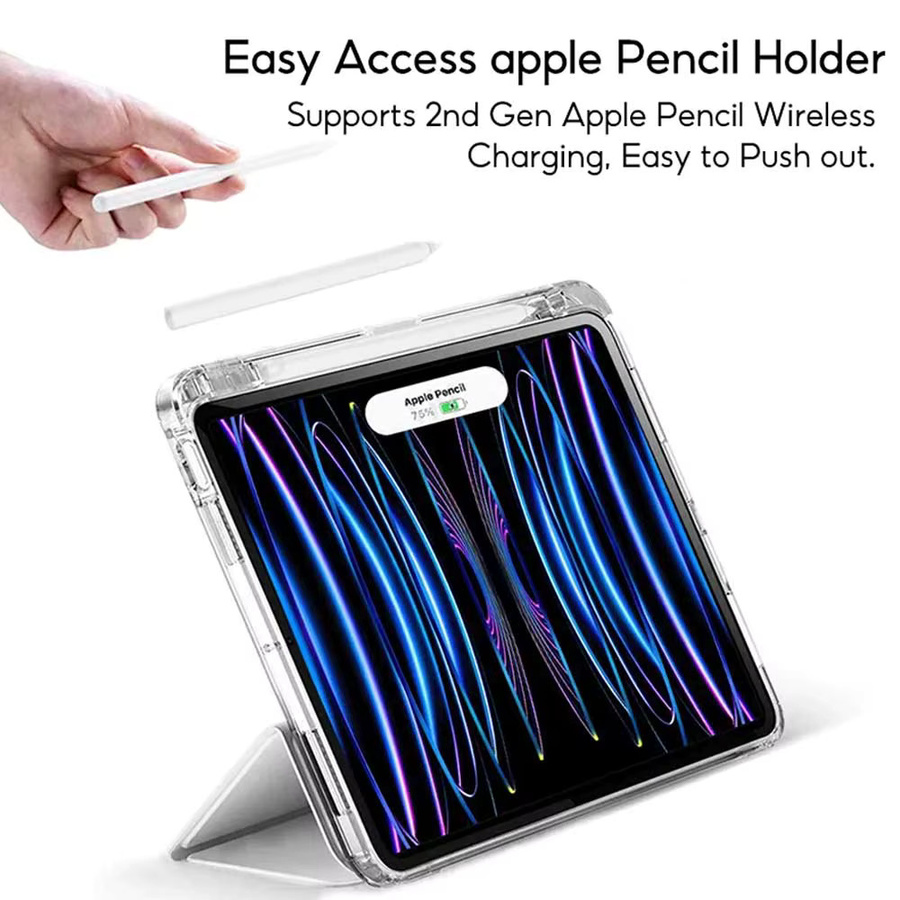 DAORANGE Transparente Hülle für iPad Pro und iPad Air mit Stifthalter, Grün - Bild 3