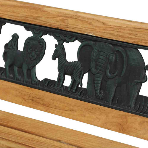 SIENA GARDEN Kinderbank aus Metall und Holz in Beige, 2-Sitzer, B/H/T: 84 x 51 x 41 cm - Bild 4
