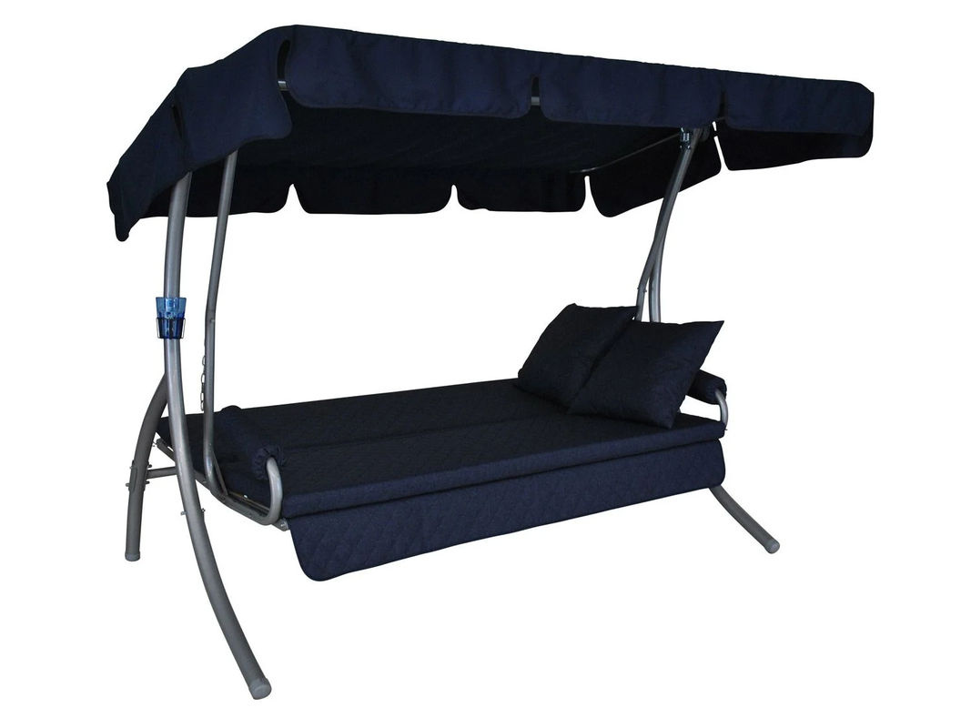 ANGERER Hollywoodschaukel LIVING 3-Sitzer Blau mit Sonnenverdeck und Liegefunktion, B/T/H: 240 x 160 x 145 cm - Bild 2