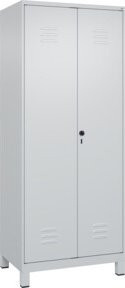 C+P Wäsche-Spind Classic PLUS mit 2 Abteilen und Füßen, Grau, B/T/H: 80 x 50 x 195 cm - Bild 1