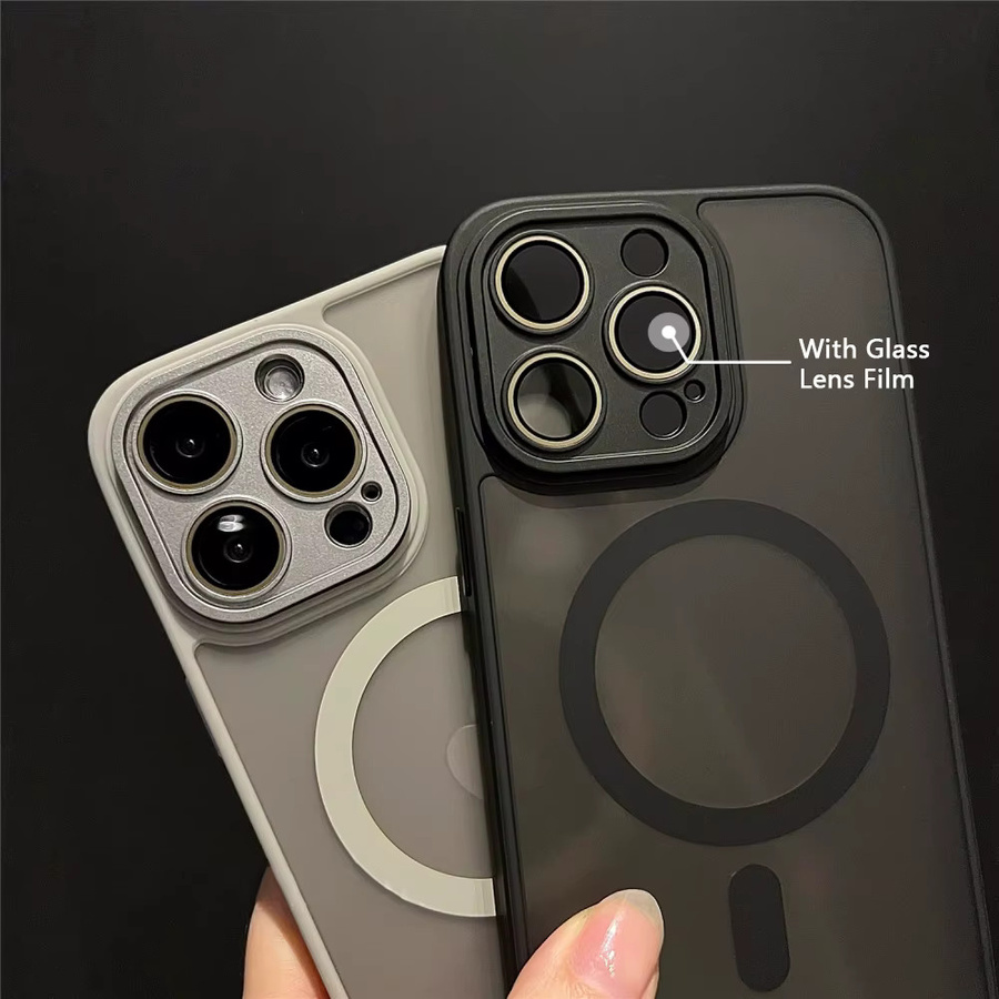 QIXTWO Matte Armor MagSafe Schutzhülle für iPhone 11 bis 17 Pro Max Plus, magnetische kabellose Ladehülle, Blau - Bild 2