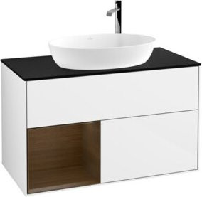 V&B Waschtischunterschrank Finion 100 Wandbeleuchtung in Weiß lackiert B/T/H: 100 x 50,1 x 50,1 cm - Bild 1