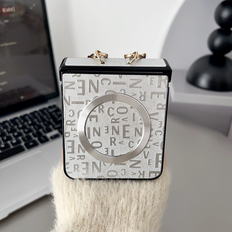 Magnetische Handgelenkschlaufe aus PU-Leder für Samsung Galaxy Z Flip (Modelle 3, 4, 5, 6, 7 FE) in Weiß mit MagSafe-Kompatibilität und stoßfester Scharnierabdeckung - Bild 2